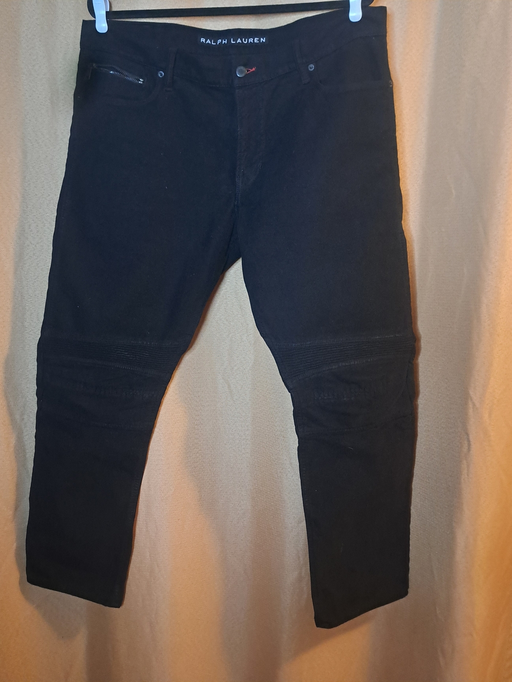 Ralph Lauren Black Skinny Moto Jeans for Men